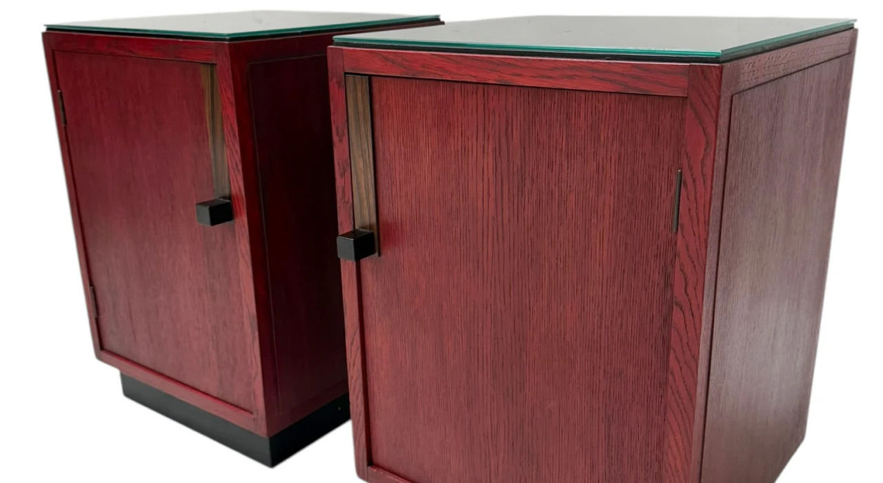 Two Art Deco Modernist Nightstands by A.H. Jansen for L.O.V. Oosterbeek, 1920s
